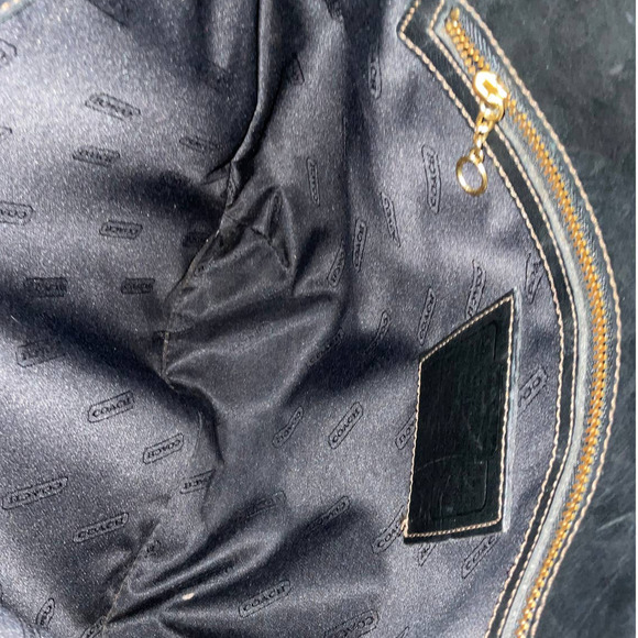 COACH VINTAGE BLACK LEATHER BLEECKER BUCKET BAG 9302 Made in United States - Picture 15 of 16